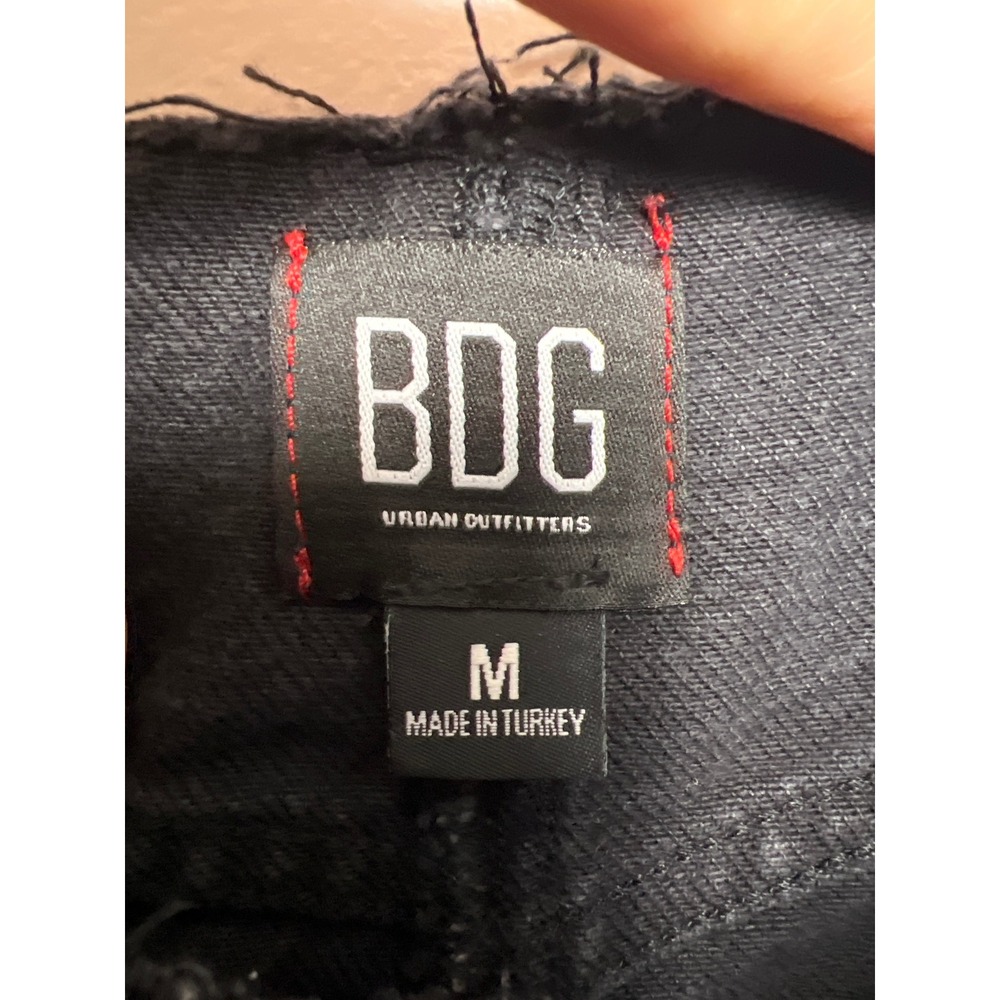 BDG Urban Outfitters Black Distressed Denim Mini Skirt Raw Hem Womens M Grunge - Picture 6 of 8
